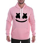 Moletom Masculino Marshmello Canguru Com Capuz Rosa Claro