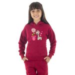 Moletom Canguru Infantil Menina Girafa Benellys Vinho