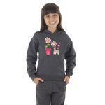 Moletom Canguru Infantil Menina Girafa Benellys Chumbo