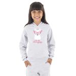 Moletom Canguru Infantil Menina Lhama Benellys Cinza Claro