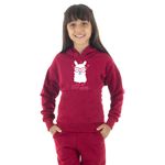 Moletom Canguru Infantil Menina Lhama Benellys Vinho