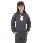 Moletom Canguru Infantil Menina Lhama Benellys Chumbo