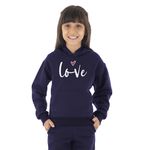 Moletom Canguru Infantil Menina Love Benellys Marinho