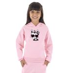 Moletom Canguru Infantil Menina Panda óculos Benellys Rosa