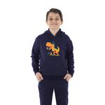 Moletom Canguru Infantil Menino Dinossauro Guitarra Benellys Marinho