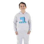 Moletom Canguru Infantil Menino Dinossauro Benellys Cinza Claro
