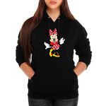 Moletom Da Minnie Feminino Canguru Com Capuz Preto