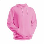 Blusa Moletom Canguru Lisa Premium Slim Algodão Mácio Rosa Chiclete