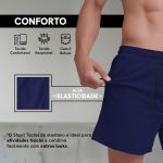 Bermuda Tactel Elastano Masculina Azul Marinho