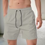 Bermuda Tactel Elastano Masculina Bege