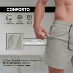 Bermuda Tactel Elastano Masculina Bege