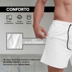 Bermuda Tactel Elastano Masculina Branco