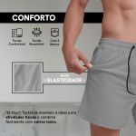 Bermuda Tactel Elastano Masculina Cinza