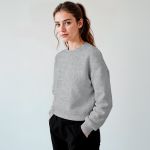 Blusa Moletom Careca Lisa Premium Slim Algodão Mácio Cinza