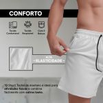 Bermuda Tactel Elastano Masculina Off White