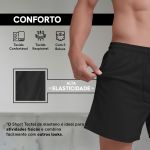 Bermuda Tactel Elastano Masculina Preto