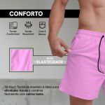 Bermuda Tactel Elastano Masculina Rosa Bebe