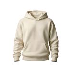 Blusa Moletom Canguru Lisa Premium Slim Algodão Mácio Off White