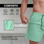 Bermuda Tactel Elastano Masculina Verde Claro