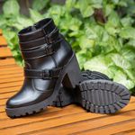 Coturno Molly Feminino Preto com Fechamento Lateral