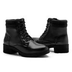 Coturno Molly Feminino Alice com Atacador e Solado Tratorado Preto