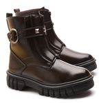 Bota Molly Feminina Angel Cano Curto com Zíper e Spike Capuccino