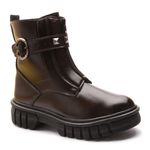 Bota Molly Feminina Angel Cano Curto com Zíper e Spike Capuccino