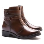 Bota Molly Feminina Melissa Cano Curto com Detalhes Metálicos Café