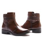 Bota Molly Feminina Melissa Cano Curto com Detalhes Metálicos Café