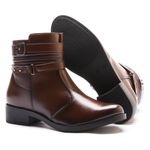 Bota Molly Feminina Melissa Cano Curto com Detalhes Metálicos Café