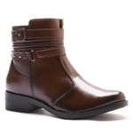 Bota Molly Feminina Melissa Cano Curto com Detalhes Metálicos Café
