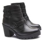 Coturno Molly Feminino Preto com Fechamento Lateral