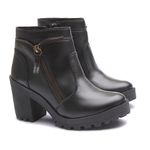 Coturno Molly Feminino Preto com Fechamento Lateral