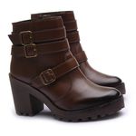 Coturno Molly Feminino Chocolate com Fechamento Lateral