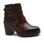 Coturno Molly Feminino Chocolate com Fechamento Lateral