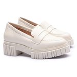 Mocassim Molly Feminino Tratorado Off White