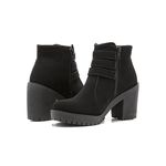 Coturno Molly Feminino Nobuck Valentina em Fechamento Lateral - Preto