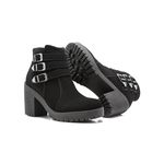 Coturno Molly Feminino Nobuck Valentina em Fechamento Lateral - Preto