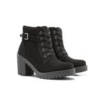 Coturno Molly Feminino Nobuck Valentina com Fechamento Lateral - Preto