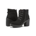 Coturno Molly Feminino Nobuck Valentina com Fechamento Lateral - Preto