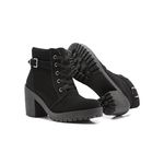 Coturno Molly Feminino Nobuck Valentina com Fechamento Lateral - Preto
