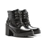 Coturno Molly Feminino Valentina com Atacador e Fechamento Lateral - Preto