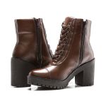 Coturno Molly Feminino Valentina com Metal Triangular e Atacador - Capuccino