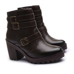 Coturno Molly Feminino Café com Fechamento Lateral