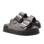 Papete Feminina Molly Preto Com Fivela Ajustável