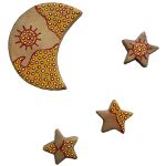 Lua e estrelas em cerâmica