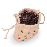 Bolsa em Couro Nude com Pedraria Colorida Simone