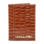 Porta Cartão em Couro Croco Camel Vitória