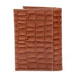 Porta Cartão em Couro Croco Camel Vitória