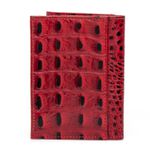 Porta Cartão em Couro Croco Vermelho Vitória